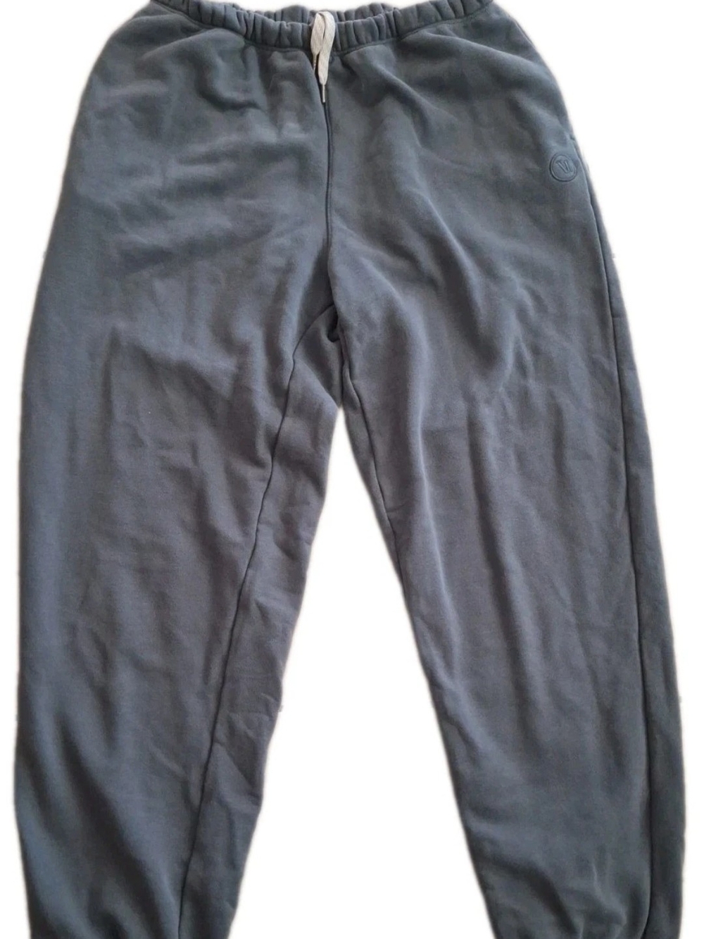 Vuori Mens Gray Fleece Sweatpants Cuffed Joggers Lounge Pants V Logo Size Small